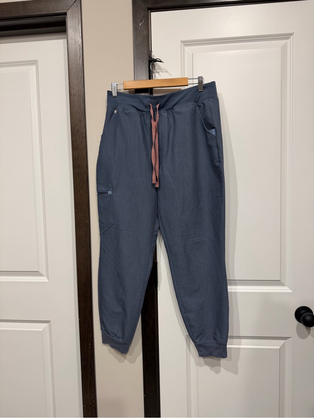 Figs Men's Slate Blue Jogger Pants with Rose Drawstring